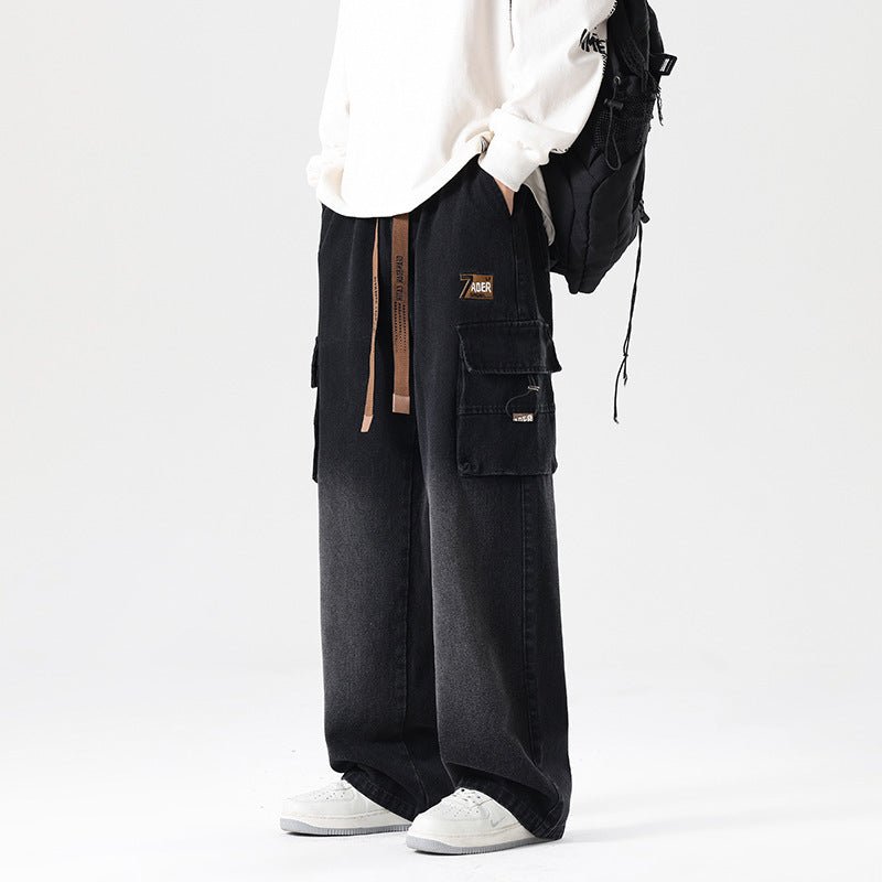 Fashion Wash Straight Cargo Jeans For Men - Sophinity