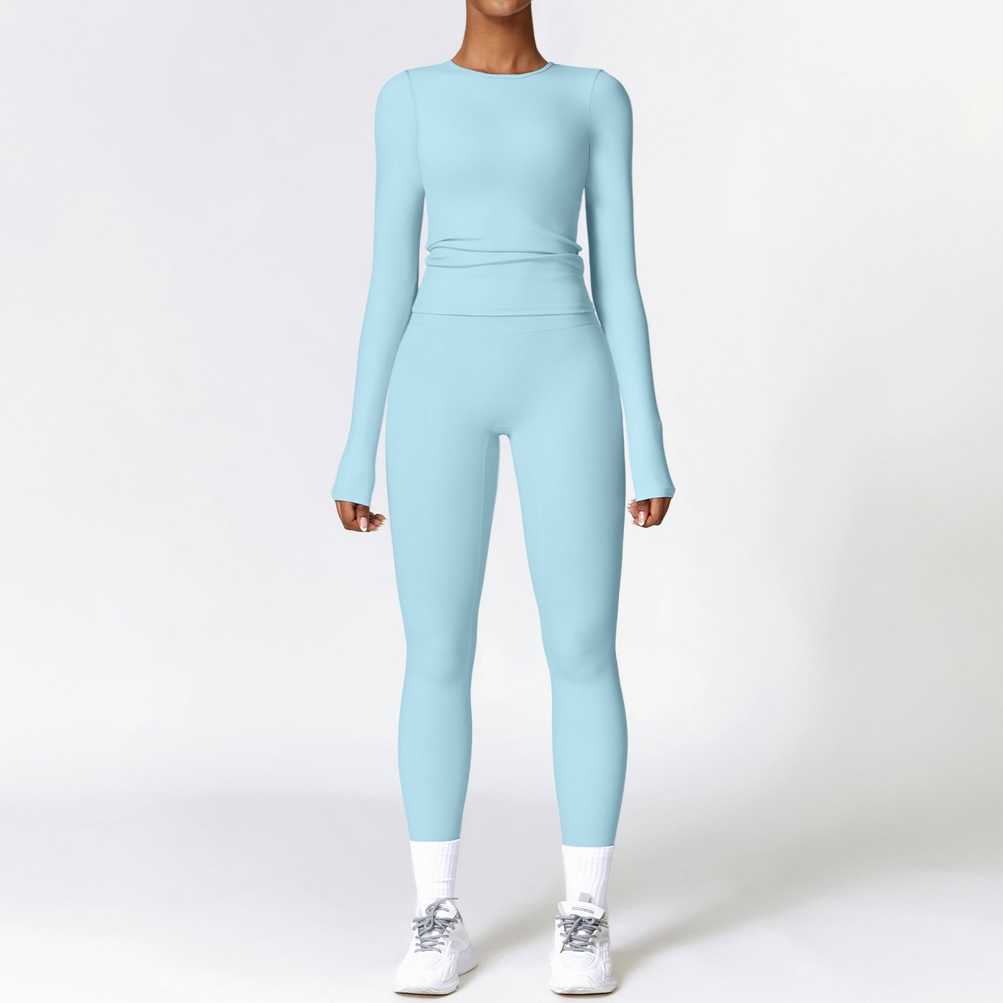 Tight-fitting Brushed Yoga Suit Quick-drying Fitness Clothes Fitness Long Sleeve Tracksuits Sports Suit Gym Top High Waist Leggings Women Sets Yoga Set - Sophinity