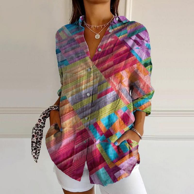 Printed Autumn Leisure Loose Shirt Women's Top - Sophinity