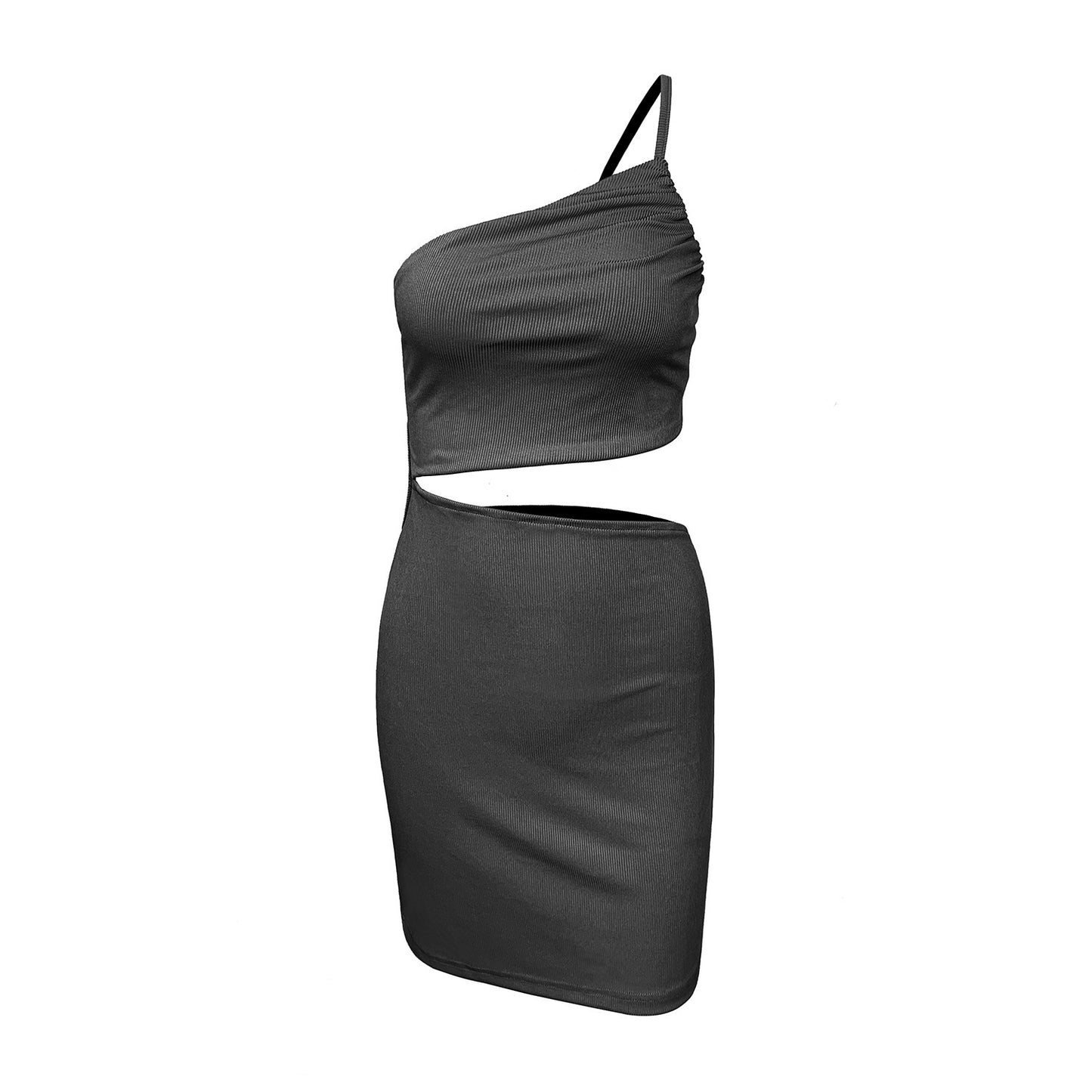 Women's Niche One - shoulder Drawstring Dress With A Sense Of Design - Sophinity