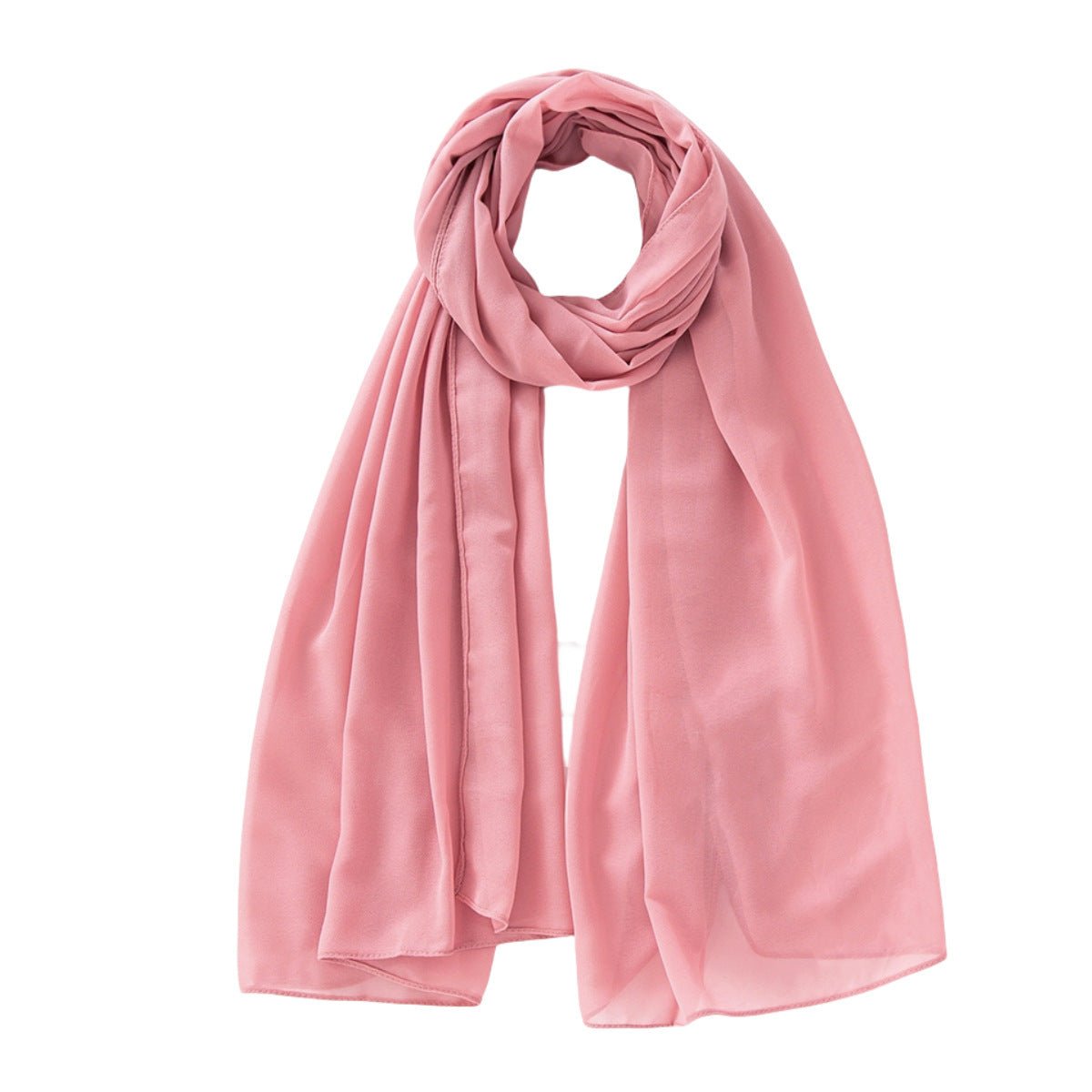 Women's Pure Color Pearl Chiffon Bubble Scarf Gauze Scarf - Sophinity