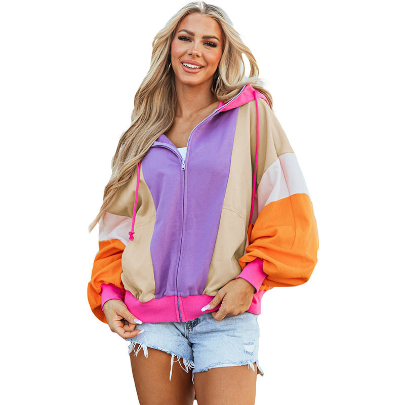 Dopamine Color Hooded Coat Sweatshirt Women - Sophinity