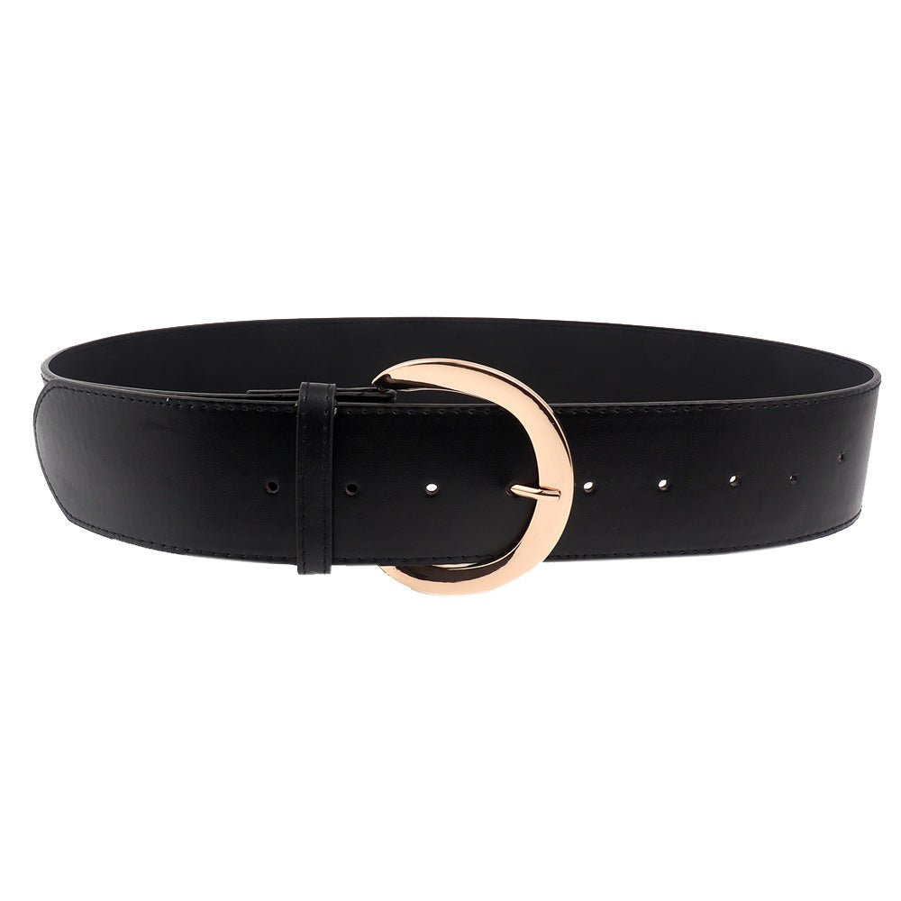 Metal Pin Buckle Versatile Retro Simple Wide Belt Men And Women Belt - Sophinity