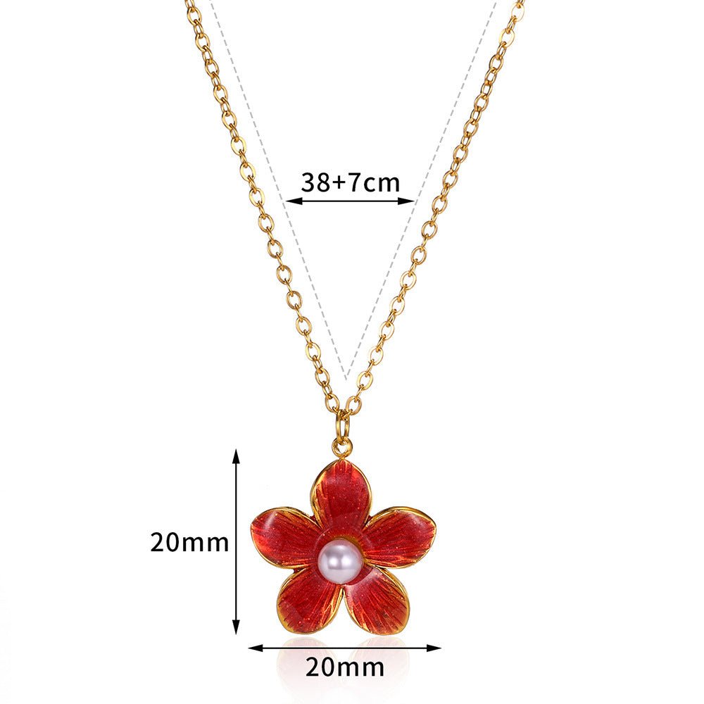 Colorful Oil Necklace Flower Pendant Necklace For Women - Sophinity
