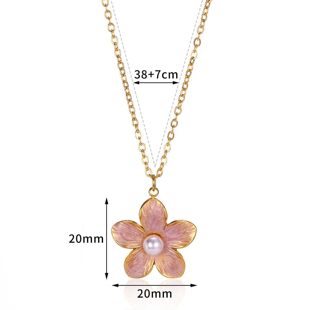 Colorful Oil Necklace Flower Pendant Necklace For Women - Sophinity