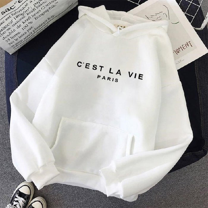 Women's Letter Printed Hoodie Coat - Sophinity