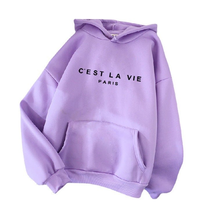 Women's Letter Printed Hoodie Coat - Sophinity