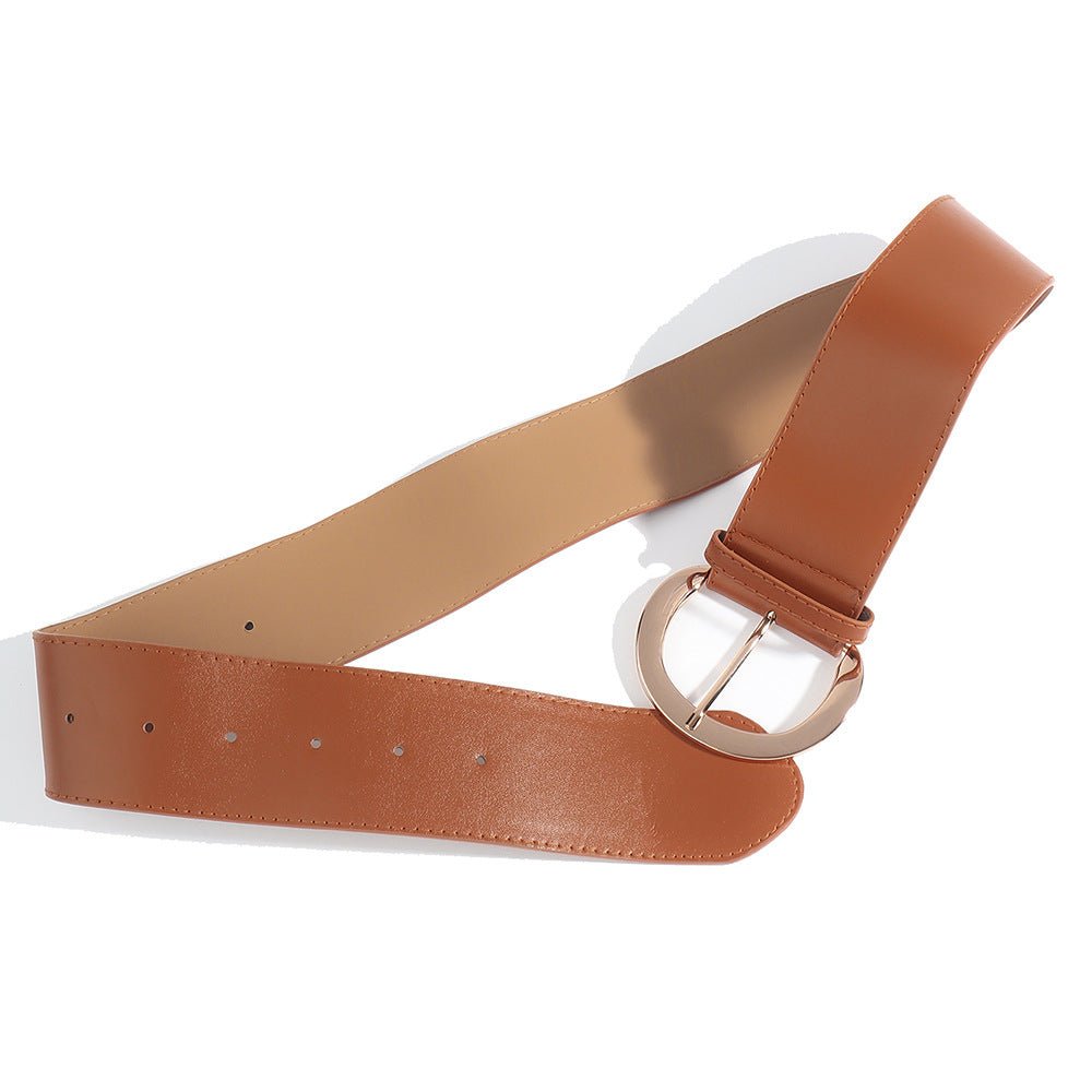 Metal Pin Buckle Versatile Retro Simple Wide Belt Men And Women Belt - Sophinity