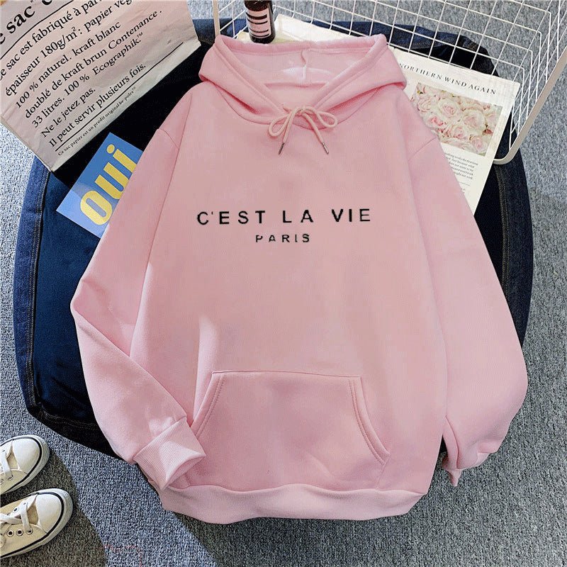 Women's Letter Printed Hoodie Coat - Sophinity