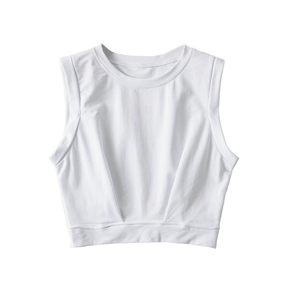 Women's Loose Exercise Blouse I-shaped Round Neck Slim-fit Tank Top - Sophinity