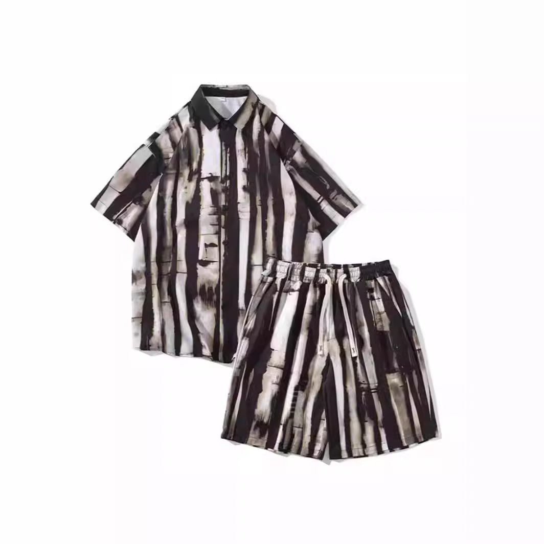 Casual Tie - dye Men's Loose Flower Shirt Suit - Sophinity