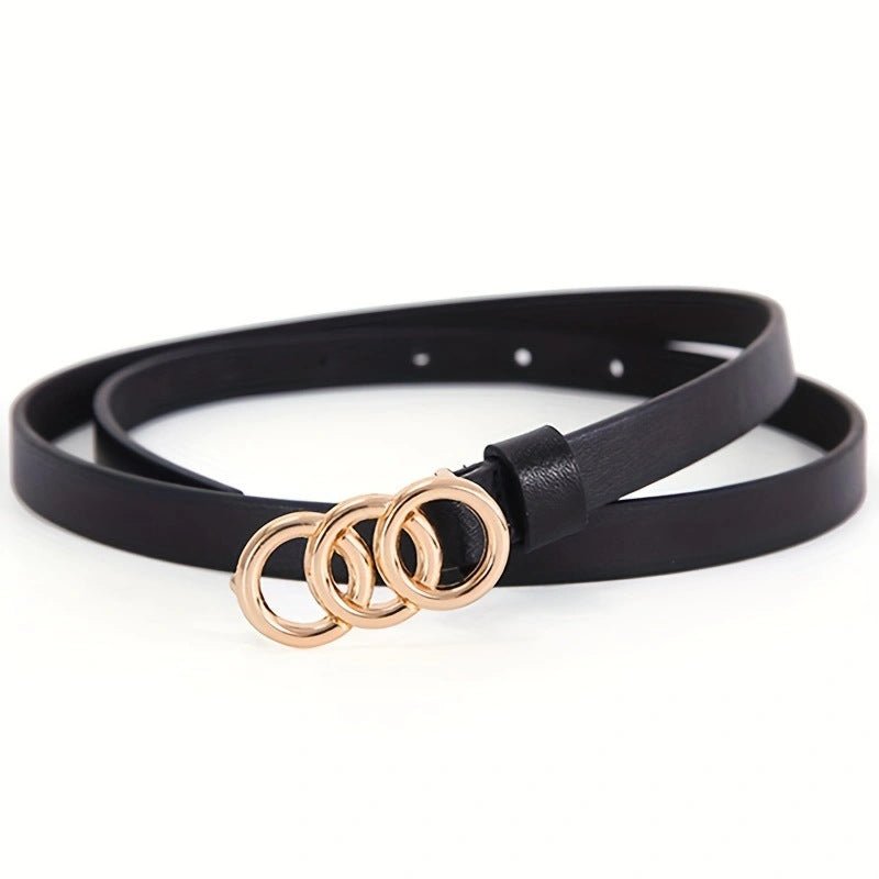 Women's Stylish Retro Minimalism 3 - ring Thin Belt - Sophinity