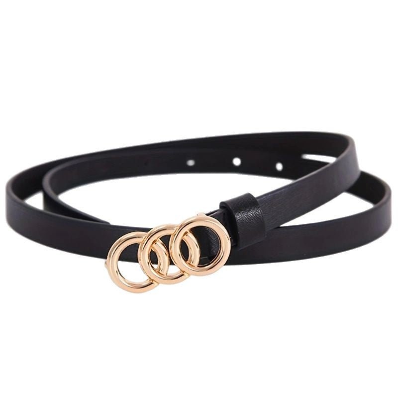 Women's Stylish Retro Minimalism 3 - ring Thin Belt - Sophinity