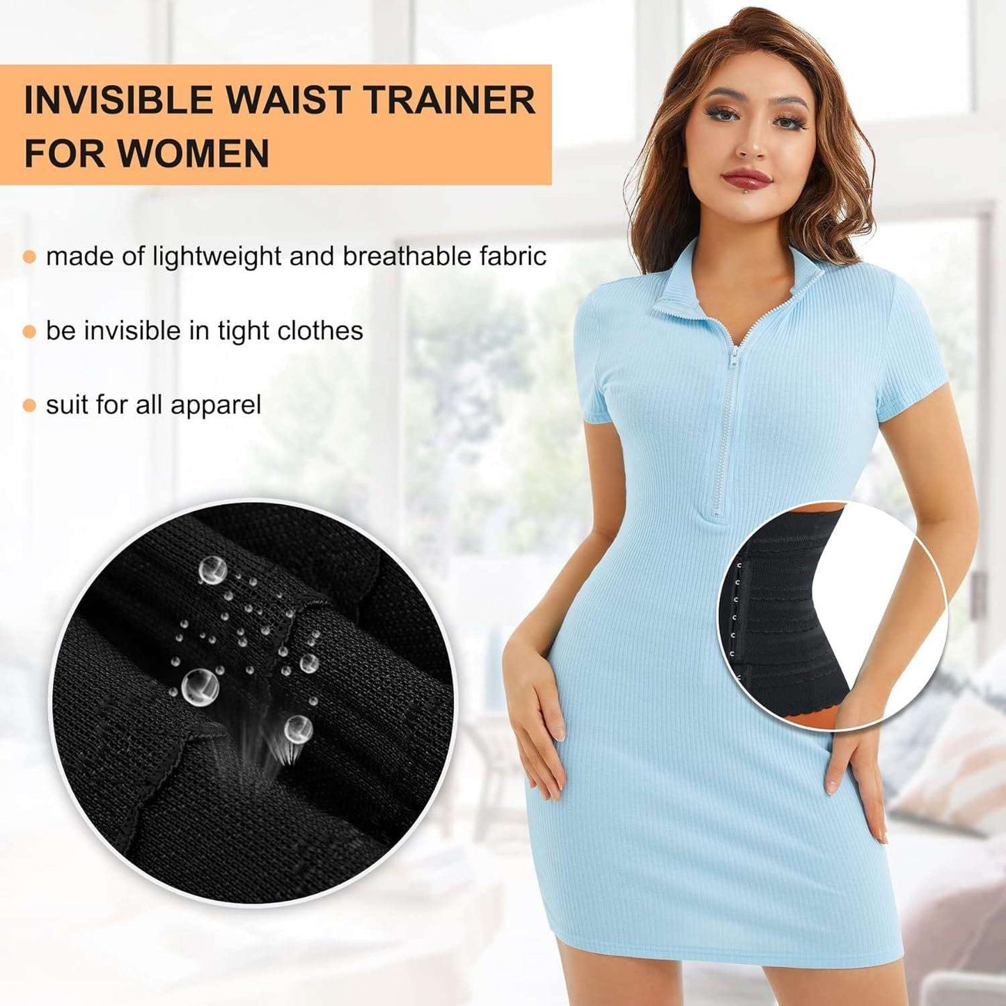 Women's Solid Color Simple Sports Belt Breasted Belly Contracting Waist Shaping Belt - Sophinity