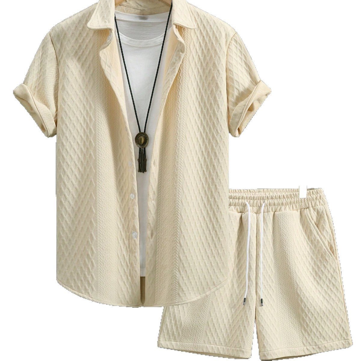 Men's Shirt Casual Loose Short Sleeves Shorts Suit - Sophinity