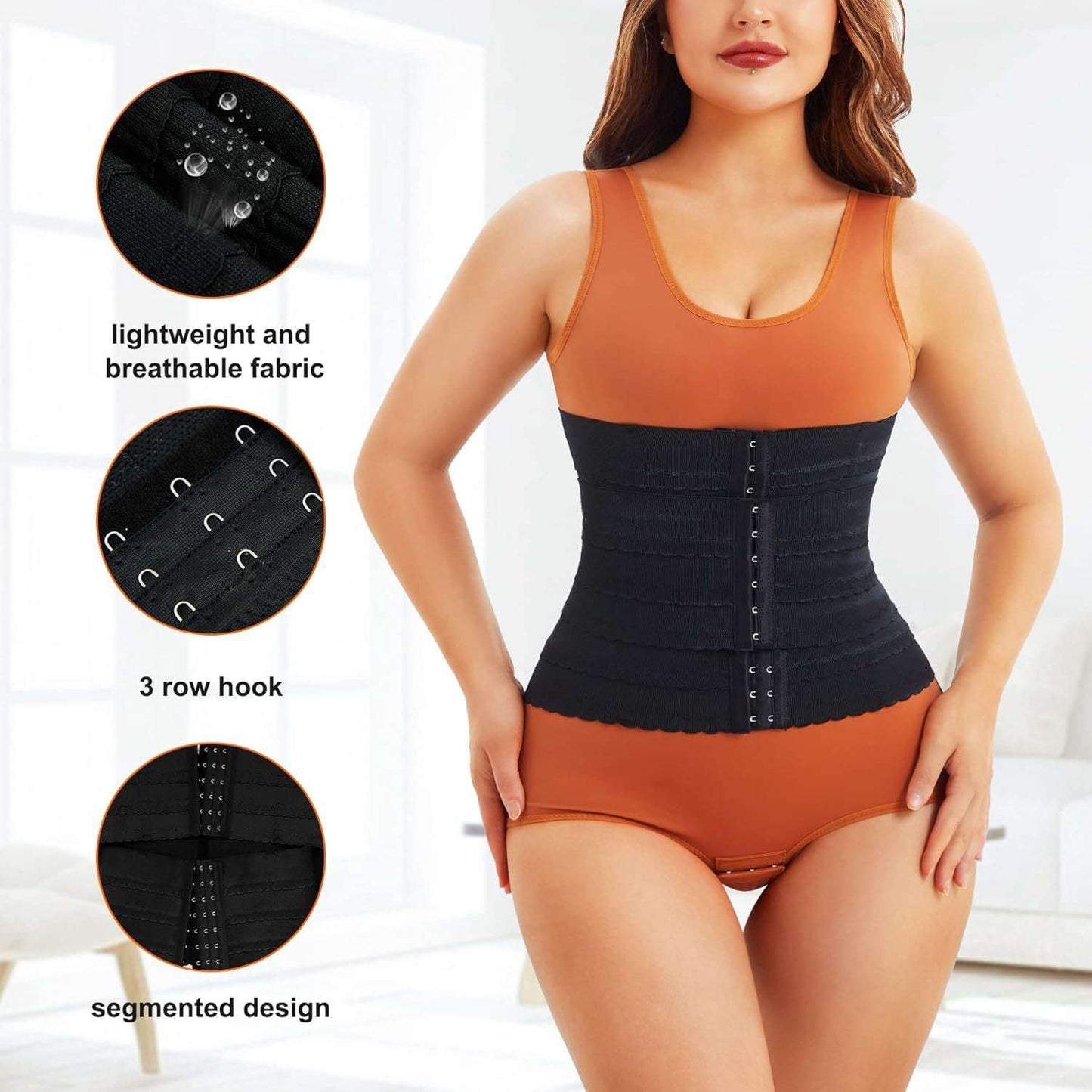 Women's Solid Color Simple Sports Belt Breasted Belly Contracting Waist Shaping Belt - Sophinity