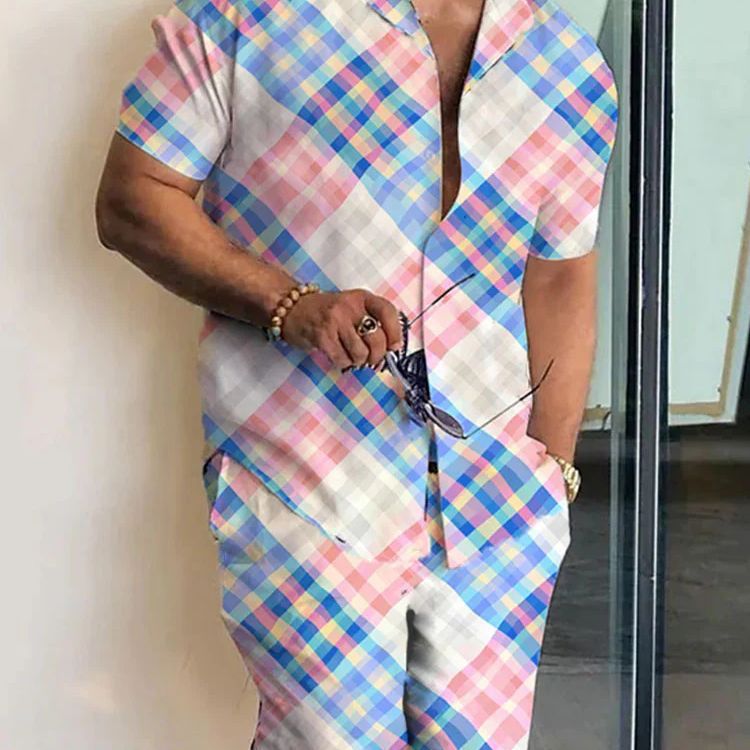 Fashion Simple Men's Short Sleeve Shirt Outfit - Sophinity
