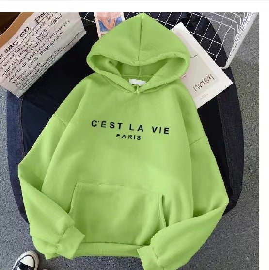 Women's Letter Printed Hoodie Coat - Sophinity