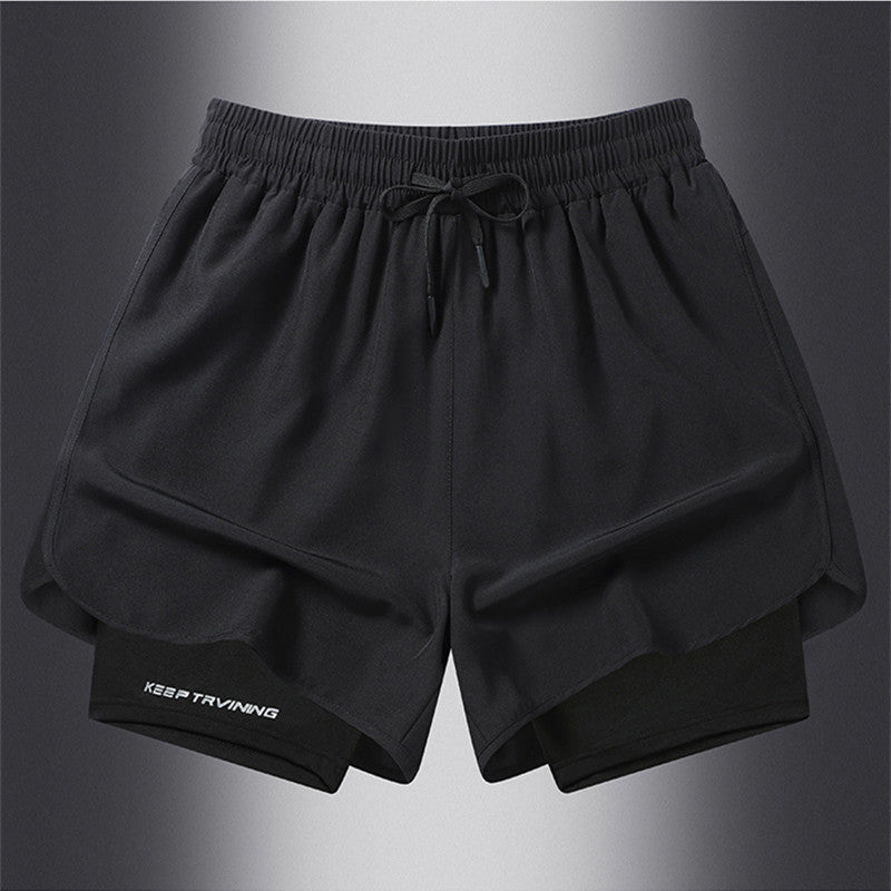 Men's Marathon Track And Field Lining Fake Two Pieces Training Quick - drying Shorts - Sophinity