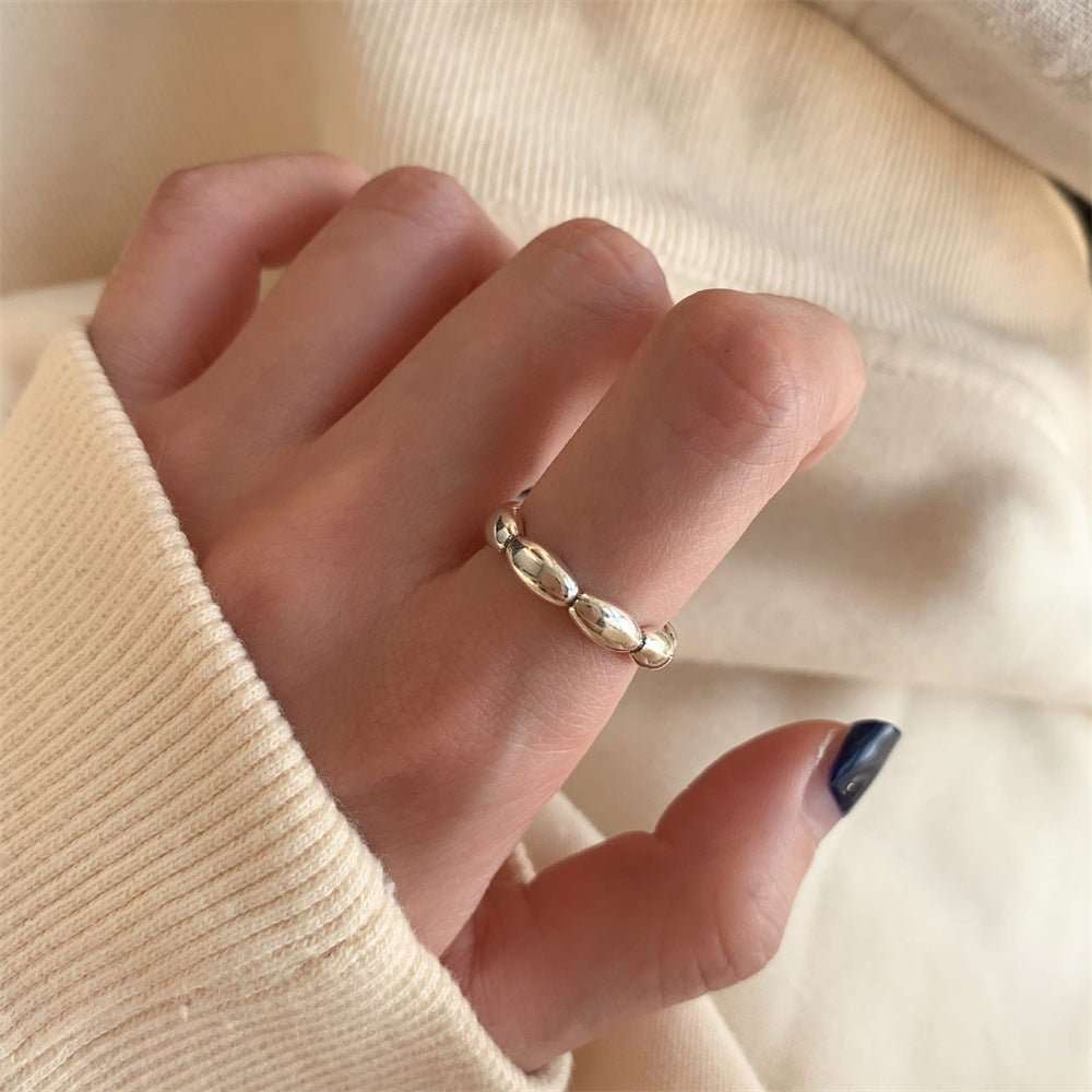 Retro S925 Sterling Silver Plain Ring For Women - Sophinity