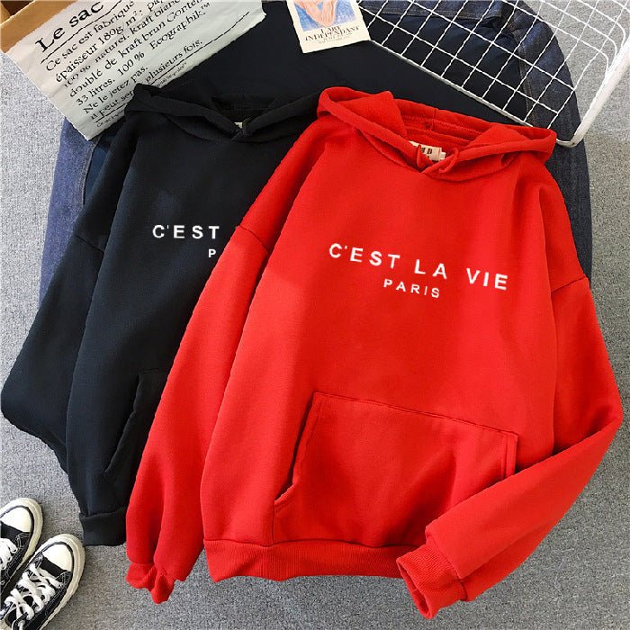 Women's Letter Printed Hoodie Coat - Sophinity