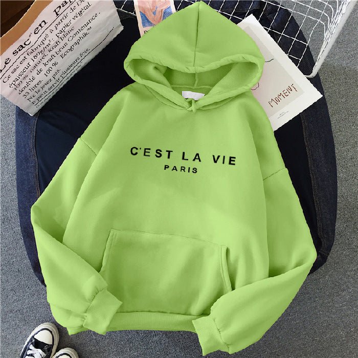 Women's Letter Printed Hoodie Coat - Sophinity