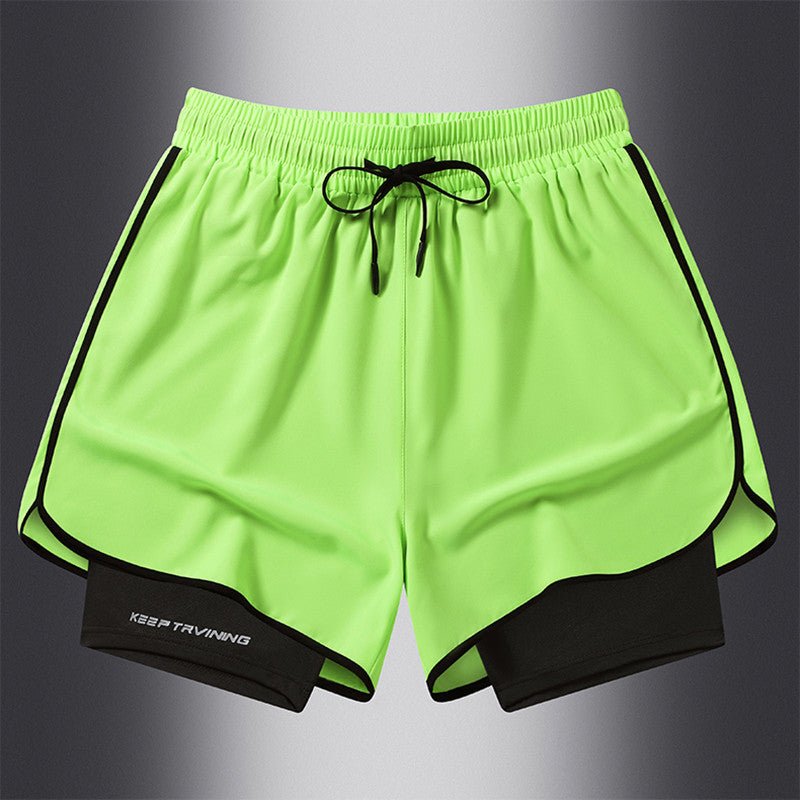 Men's Marathon Track And Field Lining Fake Two Pieces Training Quick - drying Shorts - Sophinity