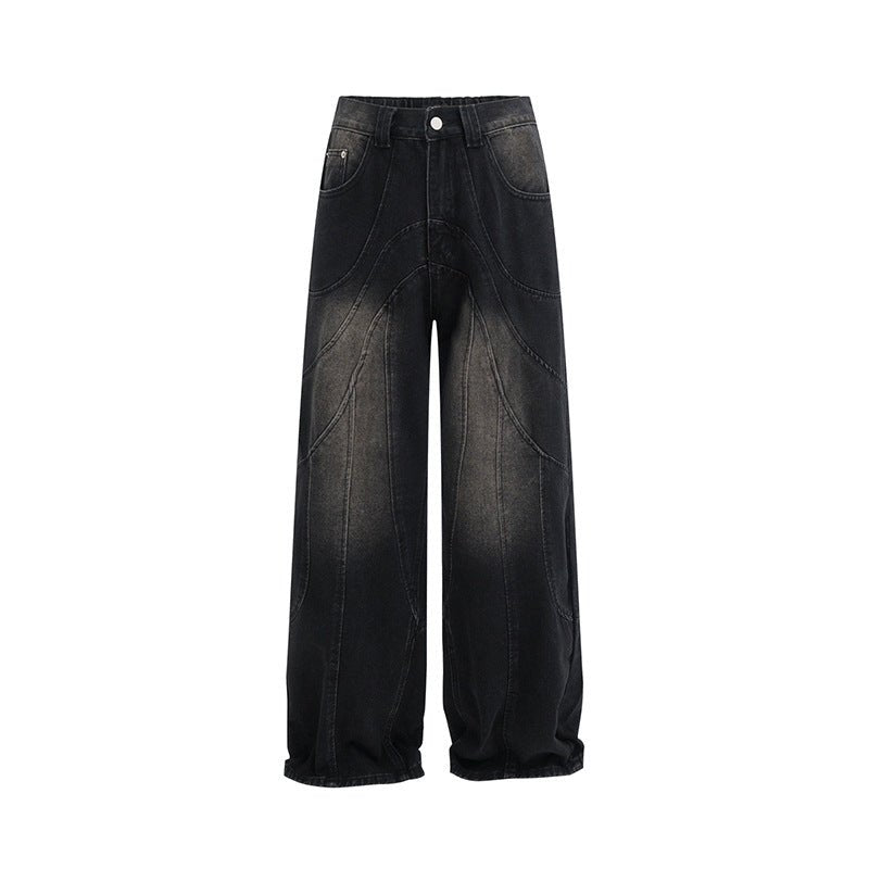 American - style Retro Washed Distressed Structural Stitching Jeans For Men - Sophinity