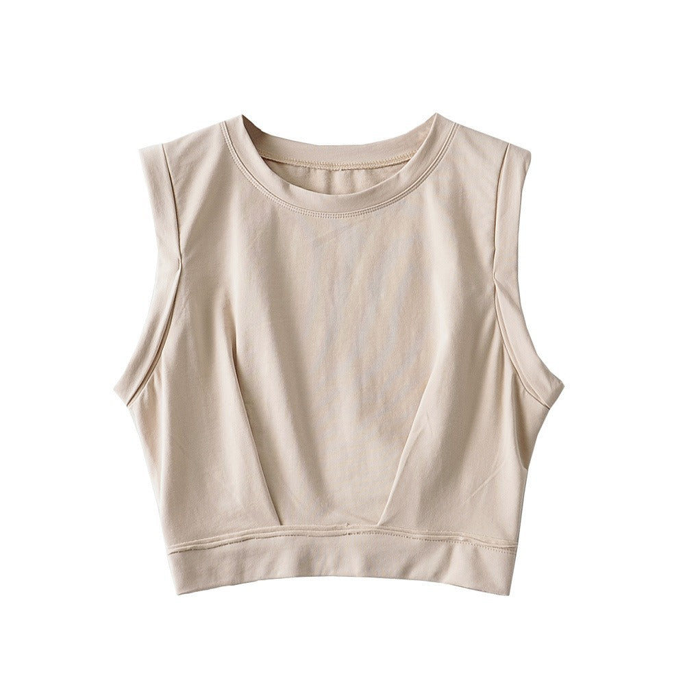 Women's Loose Exercise Blouse I-shaped Round Neck Slim-fit Tank Top - Sophinity