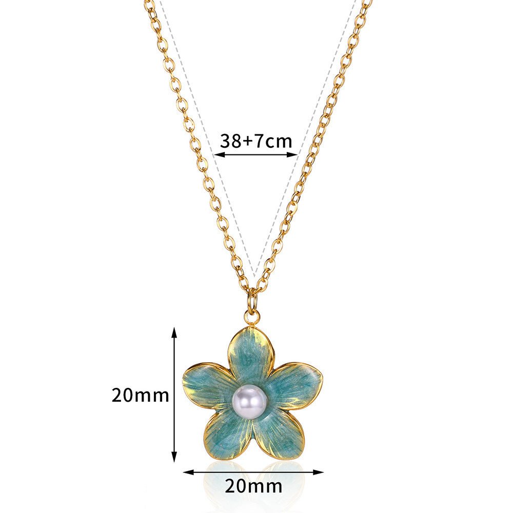Colorful Oil Necklace Flower Pendant Necklace For Women - Sophinity