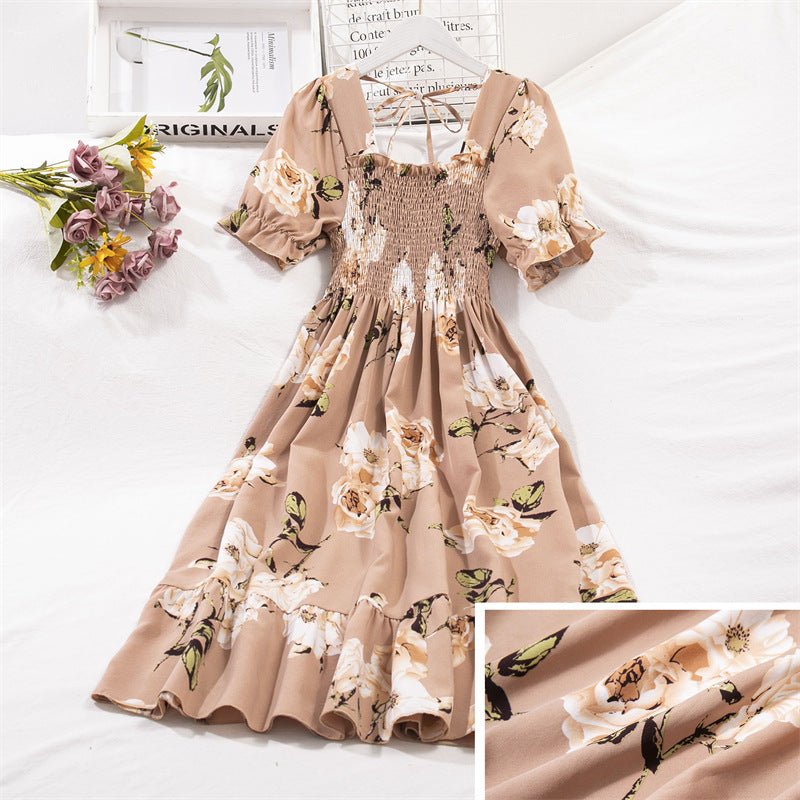 Temperament Waist - controlled Slimming Floral Dress Women - Sophinity