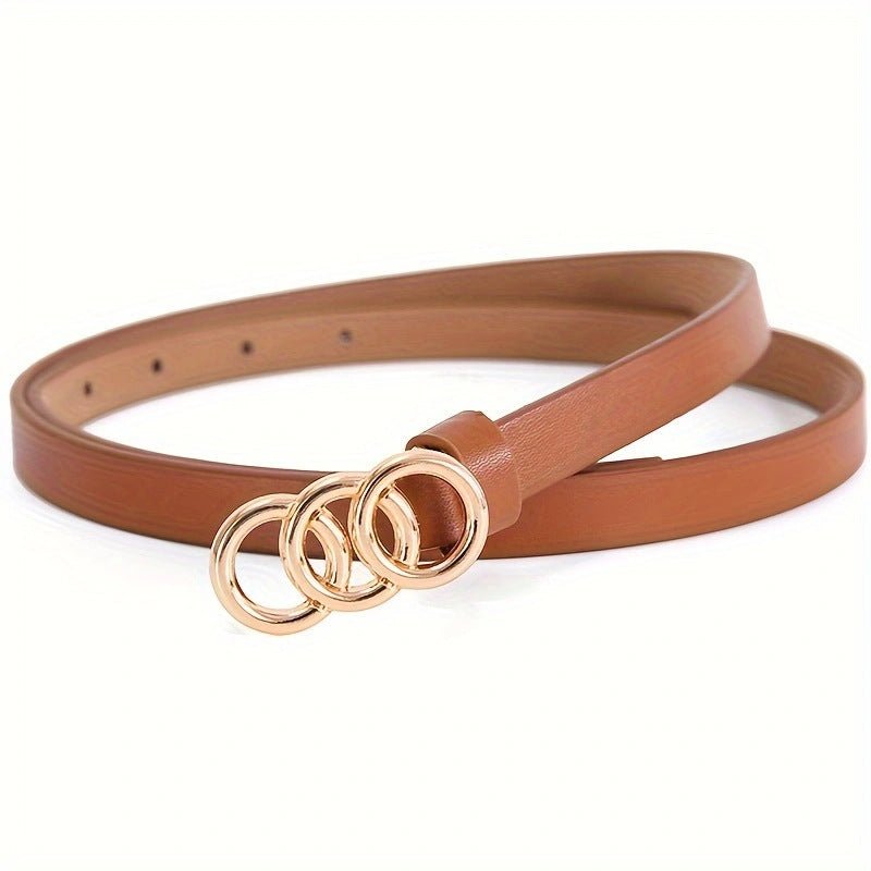 Women's Stylish Retro Minimalism 3 - ring Thin Belt - Sophinity