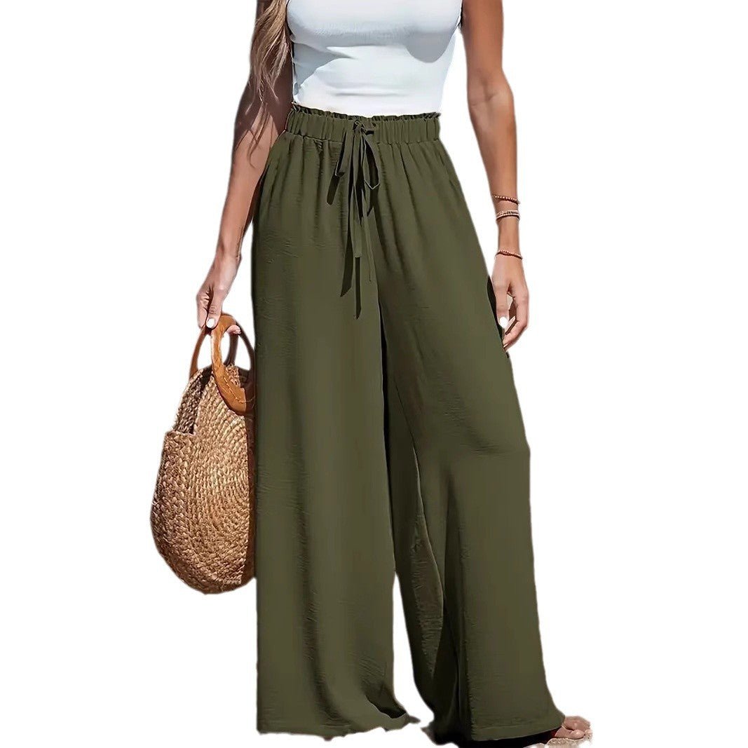 Women's Drawstring Loose Casual Wide - leg Trousers - Sophinity