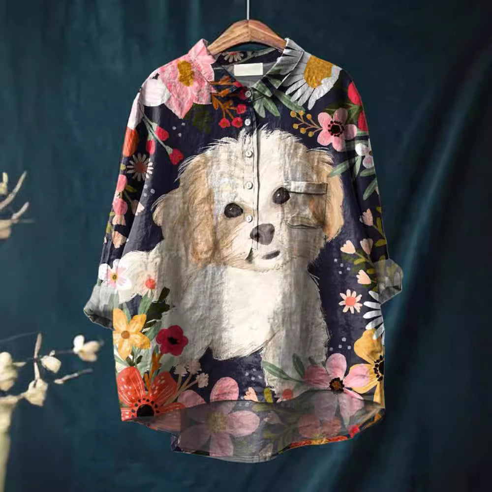 Ladies Fashion New Casual Shirt Animal Print Shirt - Sophinity