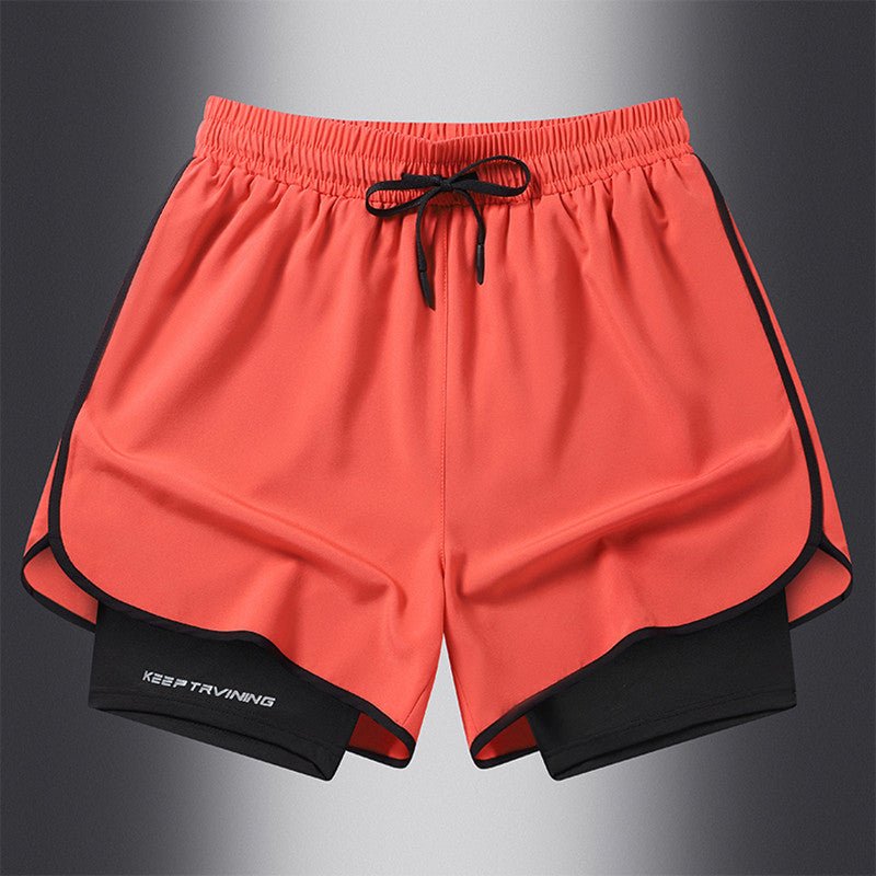 Men's Marathon Track And Field Lining Fake Two Pieces Training Quick - drying Shorts - Sophinity