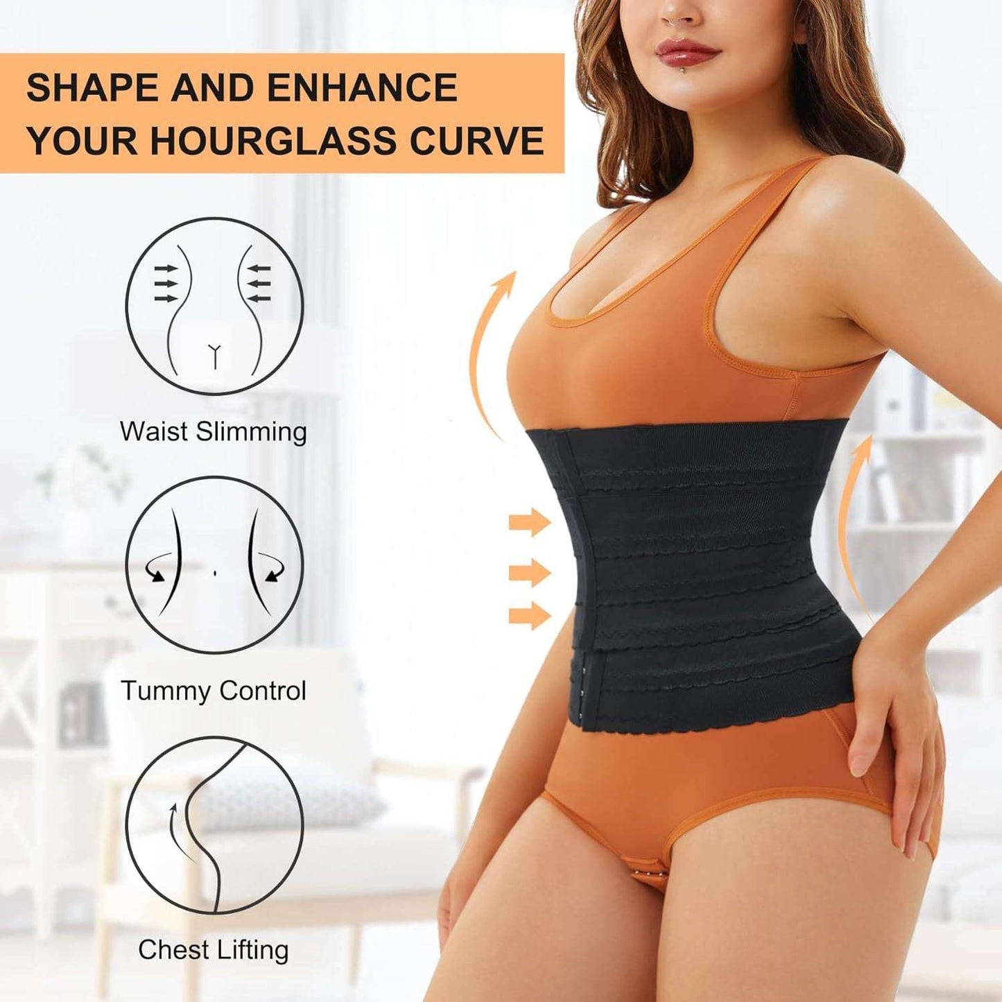Women's Solid Color Simple Sports Belt Breasted Belly Contracting Waist Shaping Belt - Sophinity