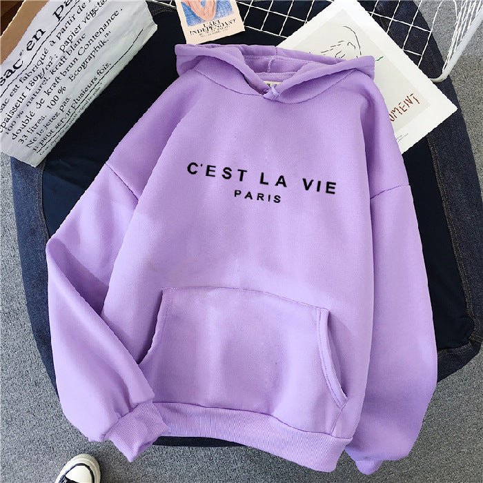 Women's Letter Printed Hoodie Coat - Sophinity