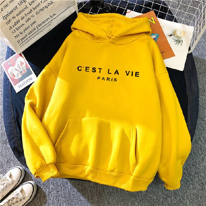 Women's Letter Printed Hoodie Coat - Sophinity
