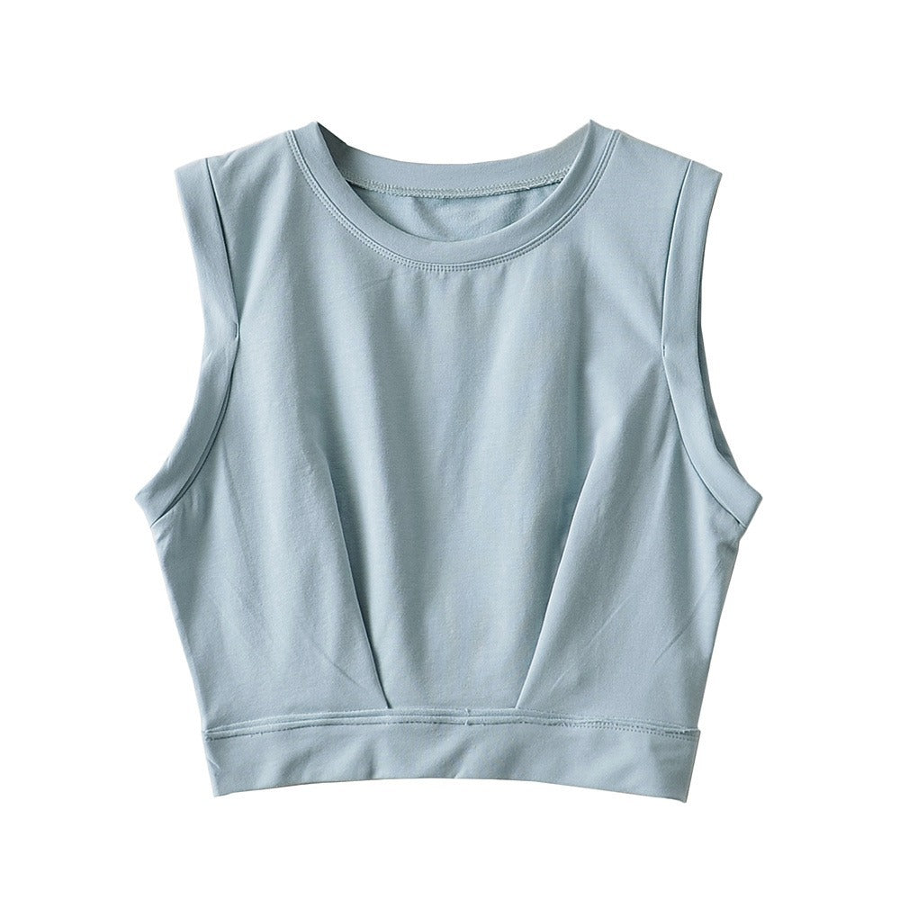 Women's Loose Exercise Blouse I-shaped Round Neck Slim-fit Tank Top - Sophinity