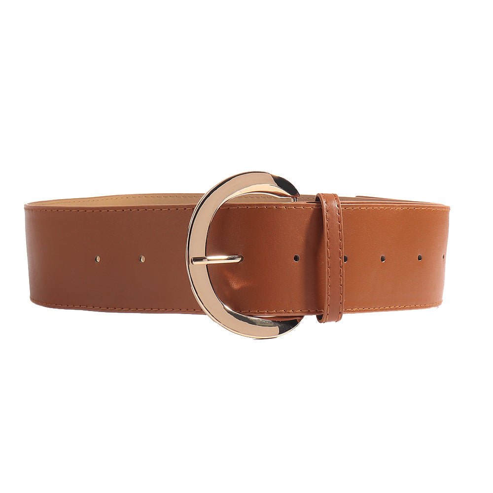 Metal Pin Buckle Versatile Retro Simple Wide Belt Men And Women Belt - Sophinity