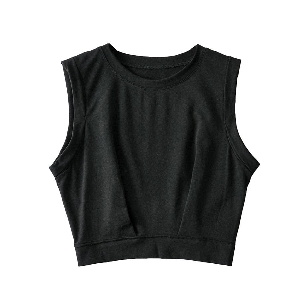 Women's Loose Exercise Blouse I-shaped Round Neck Slim-fit Tank Top - Sophinity