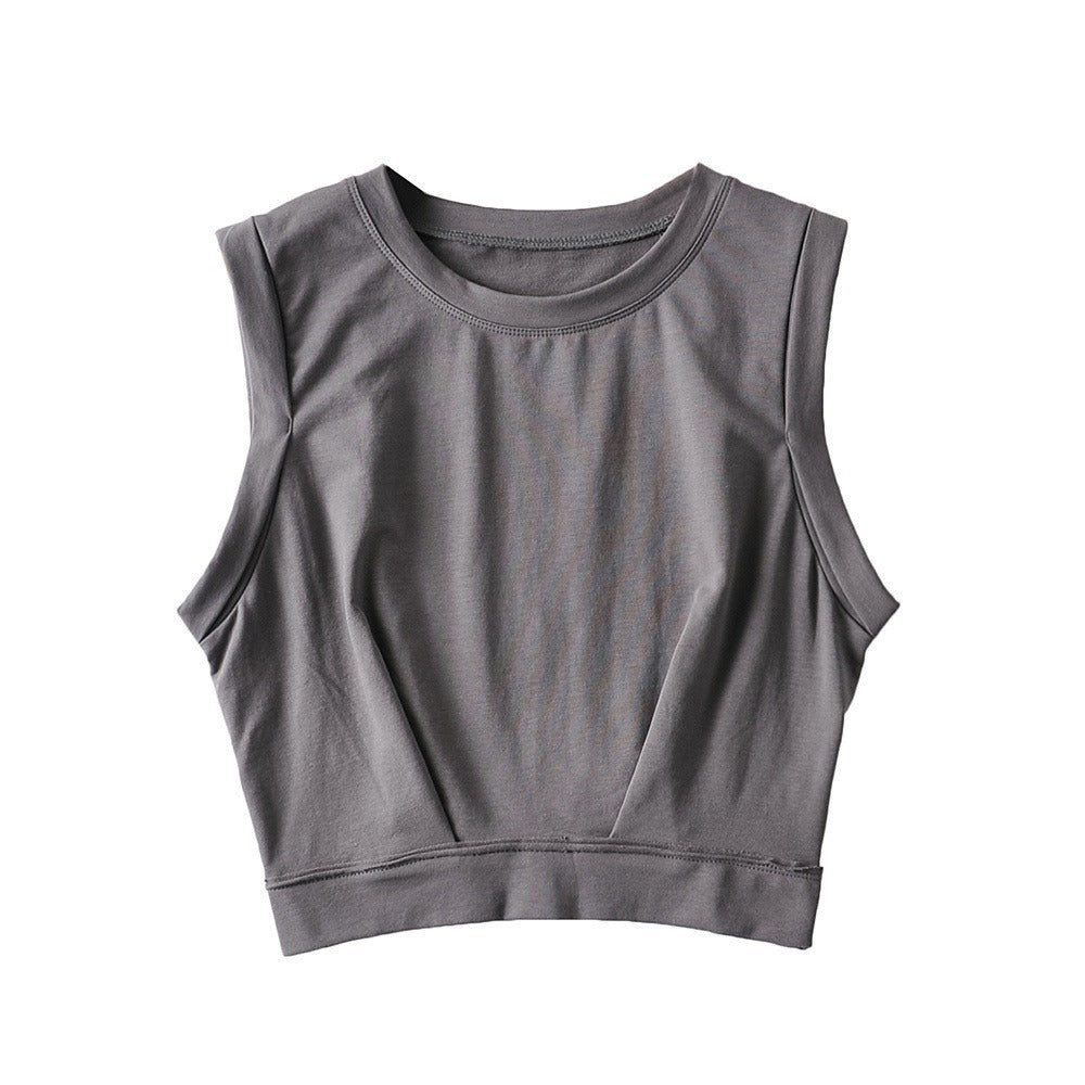 Women's Loose Exercise Blouse I-shaped Round Neck Slim-fit Tank Top - Sophinity