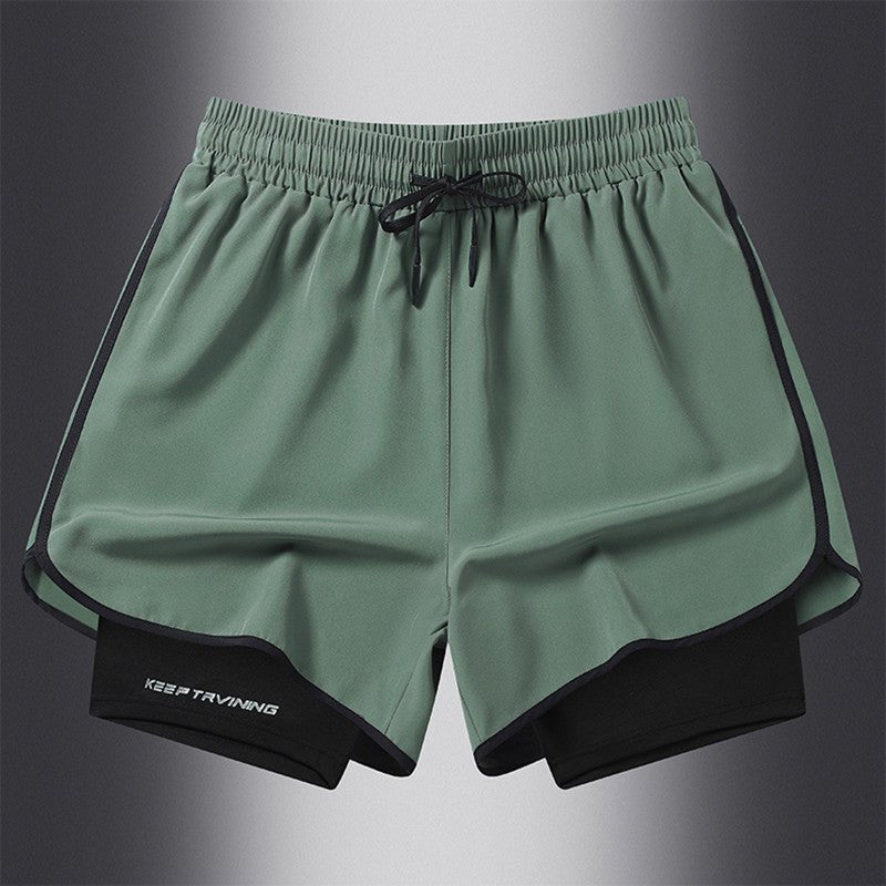 Men's Marathon Track And Field Lining Fake Two Pieces Training Quick - drying Shorts - Sophinity
