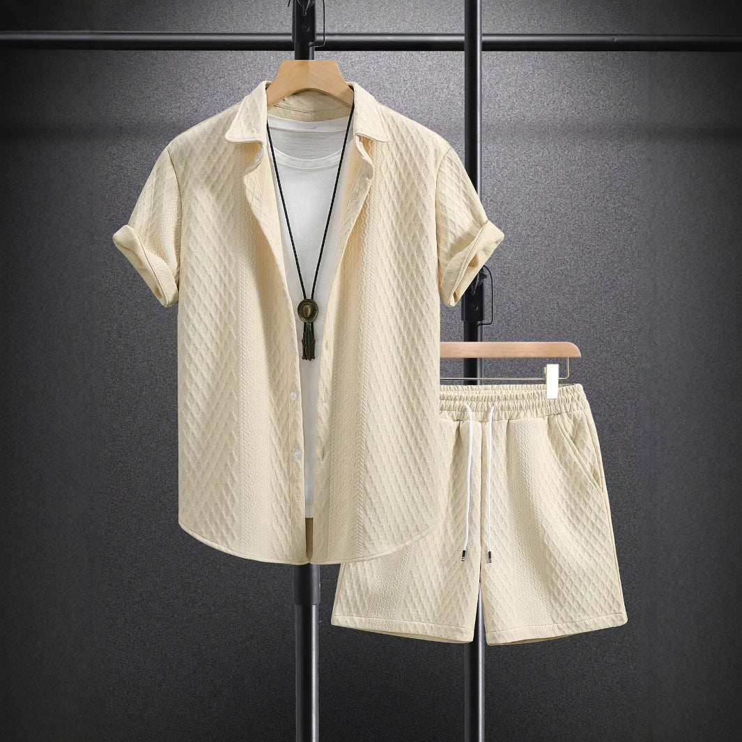 Men's Shirt Casual Loose Short Sleeves Shorts Suit - Sophinity