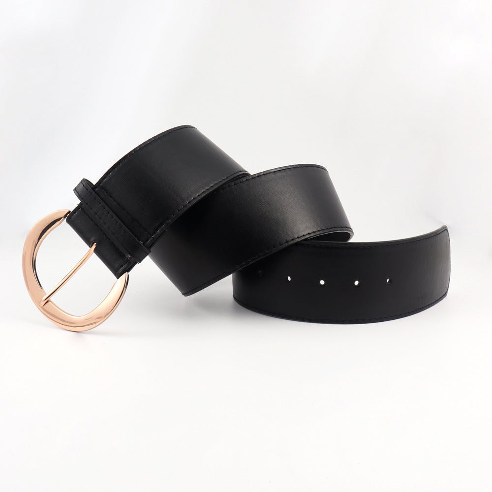 Metal Pin Buckle Versatile Retro Simple Wide Belt Men And Women Belt - Sophinity