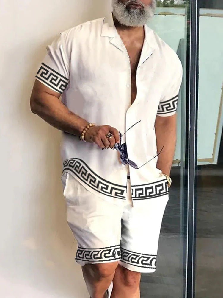 Fashion Simple Men's Short Sleeve Shirt Outfit - Sophinity