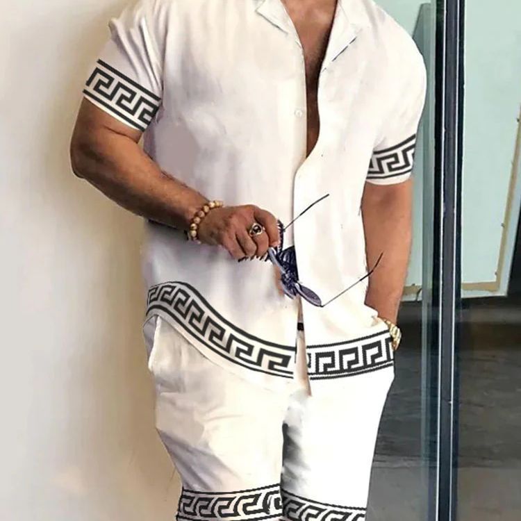 Fashion Simple Men's Short Sleeve Shirt Outfit - Sophinity