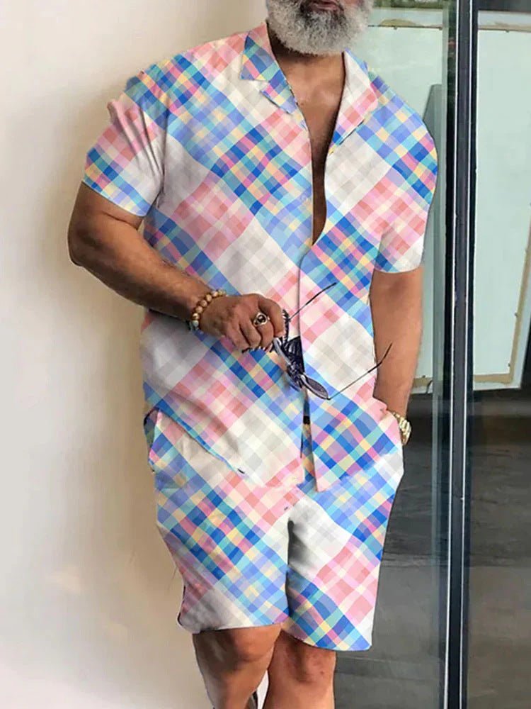 Fashion Simple Men's Short Sleeve Shirt Outfit - Sophinity