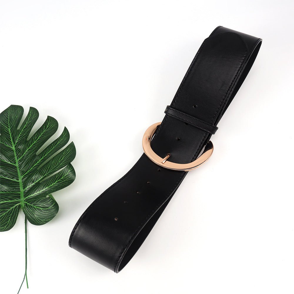 Metal Pin Buckle Versatile Retro Simple Wide Belt Men And Women Belt - Sophinity