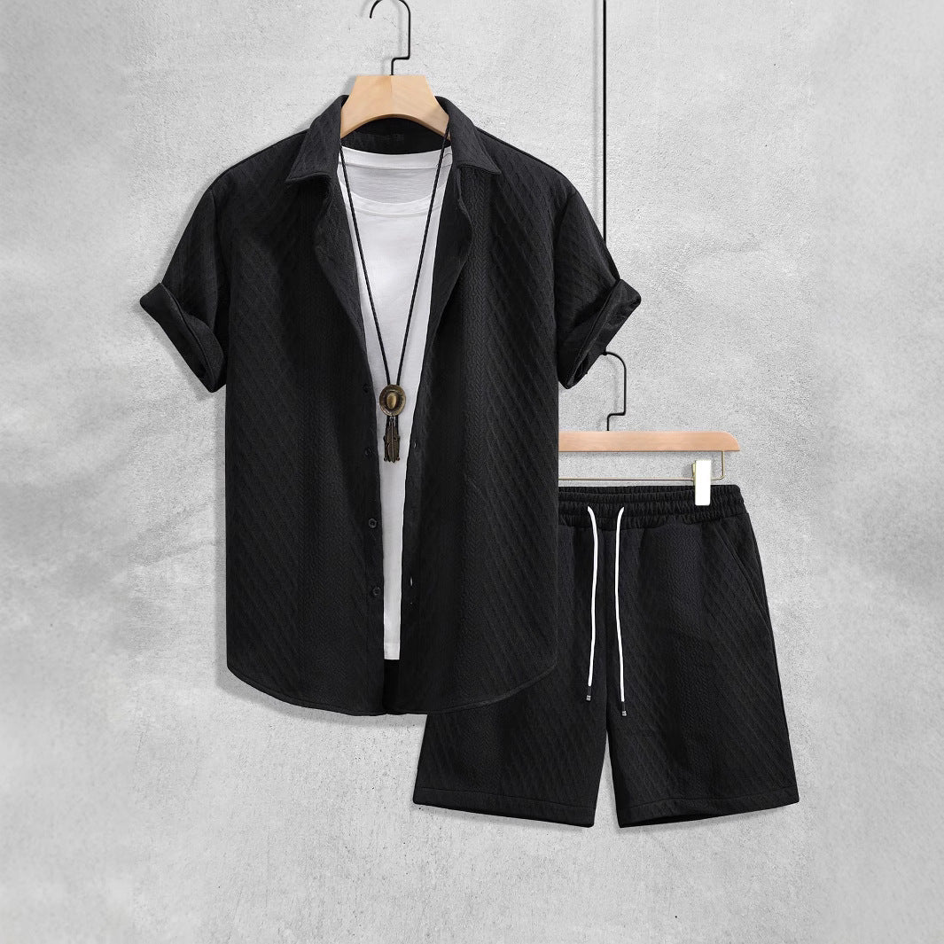 Men's Shirt Casual Loose Short Sleeves Shorts Suit - Sophinity